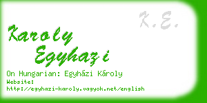 karoly egyhazi business card