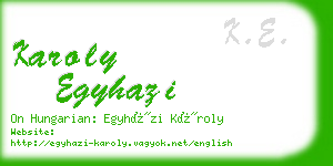 karoly egyhazi business card